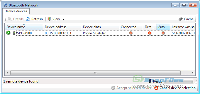 screen capture of Medieval Bluetooth OBEX File Transfer