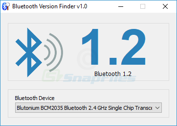 screen capture of Bluetooth Version Finder