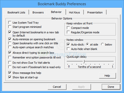 screenshot of Bookmark Buddy