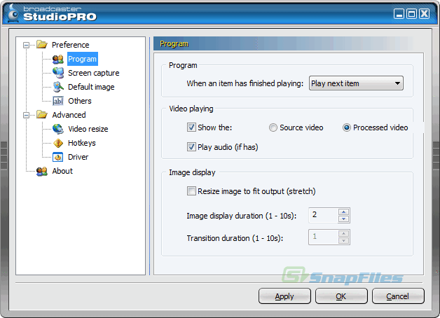 screenshot of Broadcaster StudioPRO