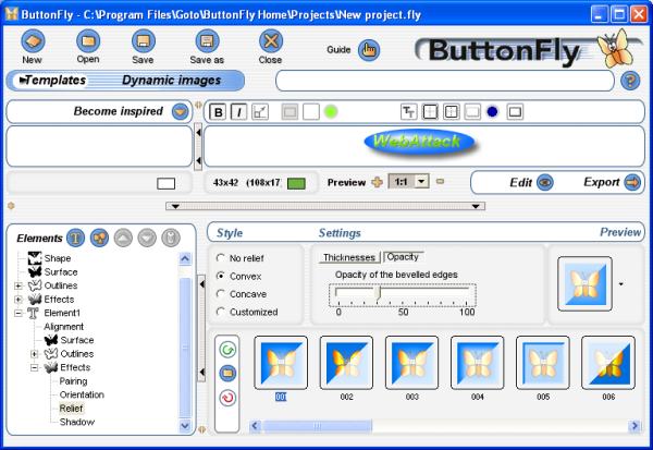 screen capture of ButtonFly