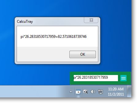screen capture of CalcuTray