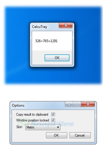 screenshot of CalcuTray