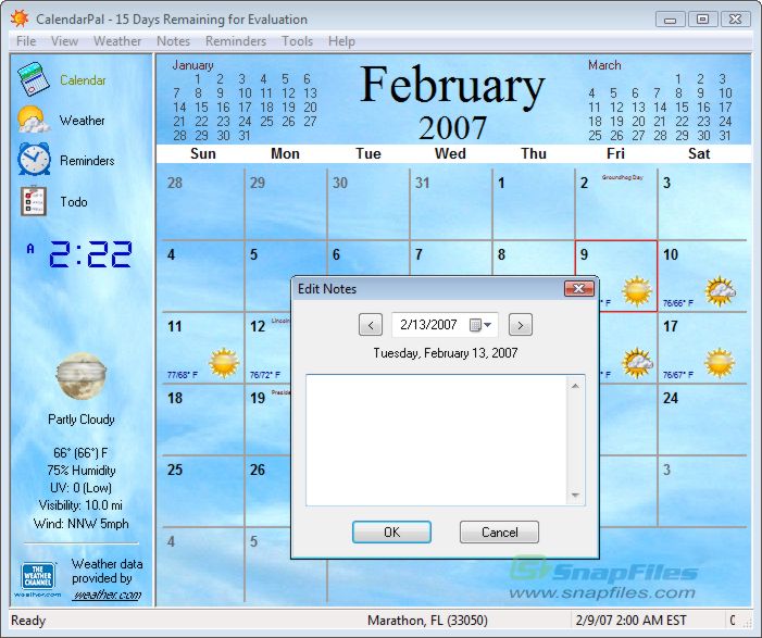 screen capture of CalendarPal
