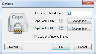 screen capture of CapsUnlocker