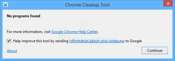 screenshot of Chrome Cleanup Tool