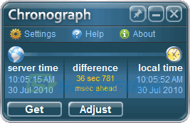 screen capture of Chronograph