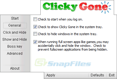 screen capture of Clicky Gone Portable