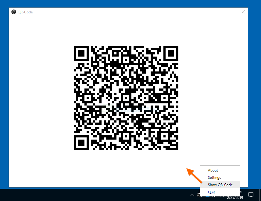 screenshot of Clipboard to QR-Code