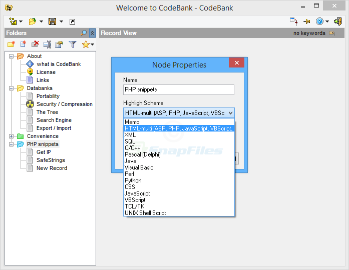 screenshot of CodeBank