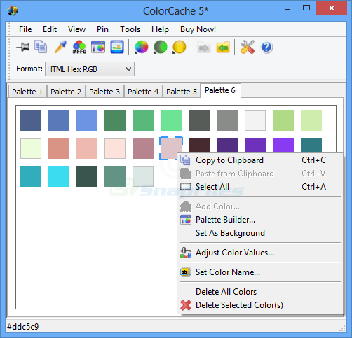 screenshot of ColorCache