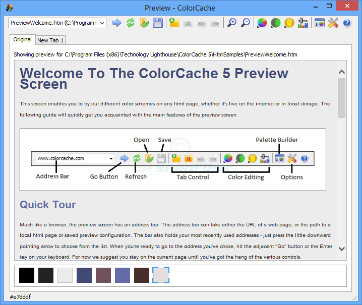 screenshot of ColorCache