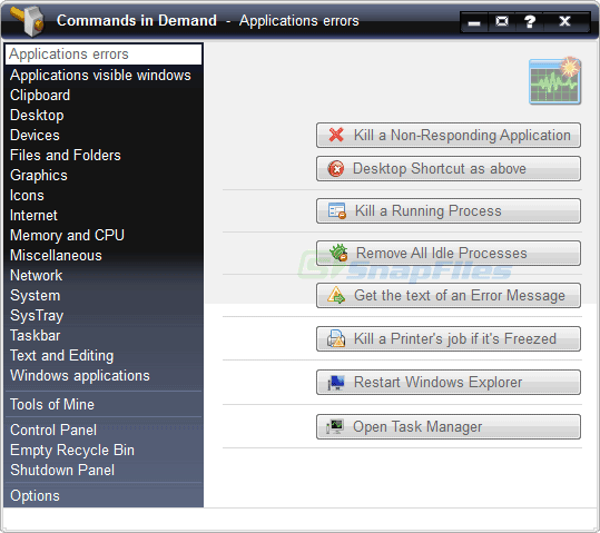 screenshot of Commands in Demand