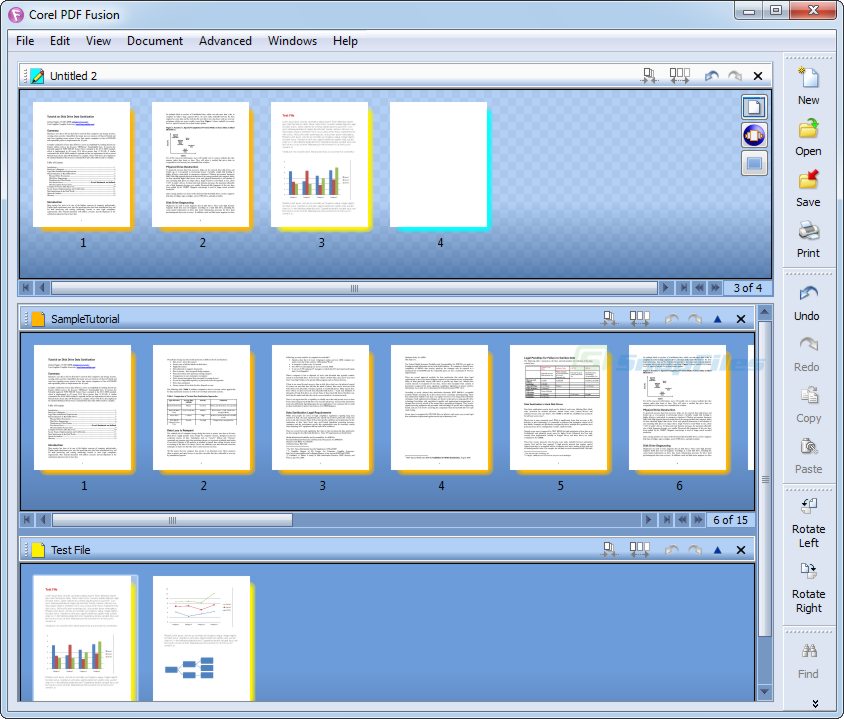 screen capture of Corel PDF Fusion