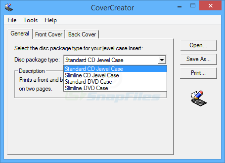 screen capture of CoverCreator