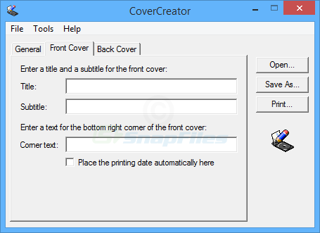 screenshot of CoverCreator