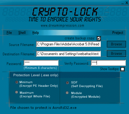 screen capture of Crypto-Lock