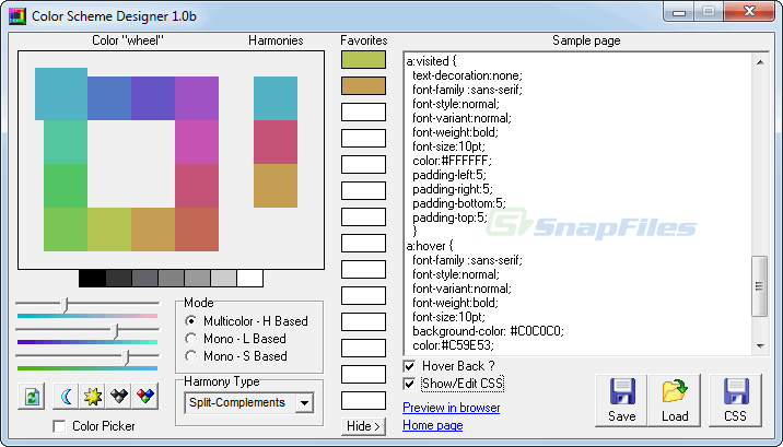 screenshot of Color Scheme Designer