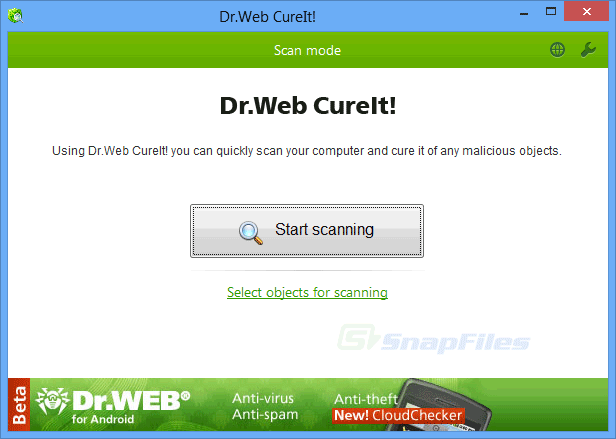 screen capture of Dr.Web CureIt