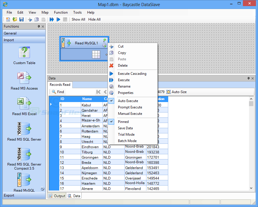 screen capture of DataSlave