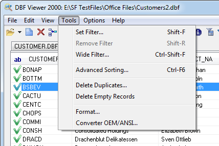 screenshot of DBF Viewer 2000