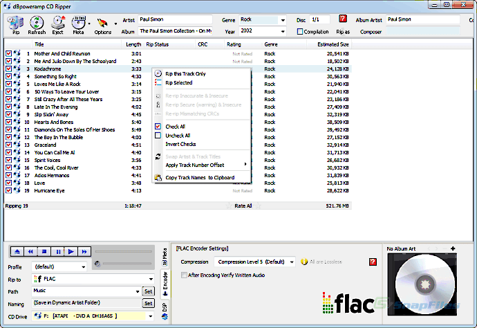 screenshot of dBpowerAMP Music Converter