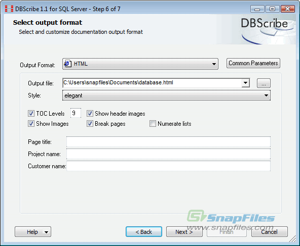screenshot of DBScribe for SQL Server