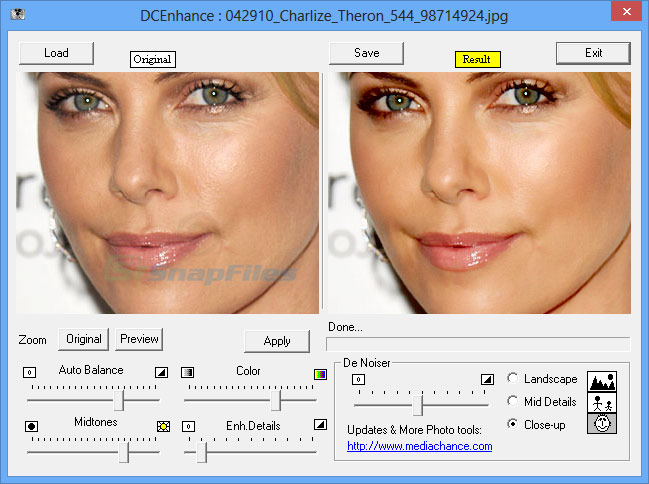 screen capture of Digital Camera Enhancer