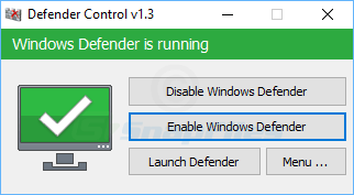 screen capture of Defender Control