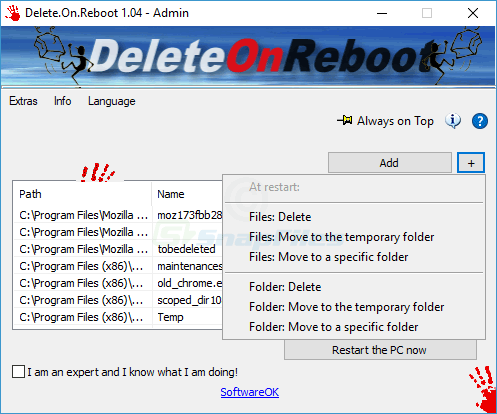 screenshot of Delete.On.Reboot