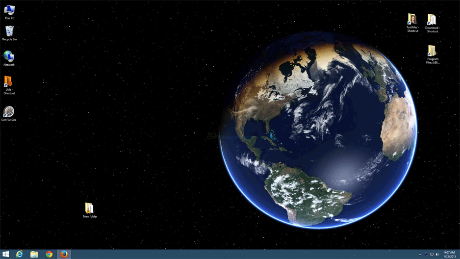 screen capture of Desktop Earth