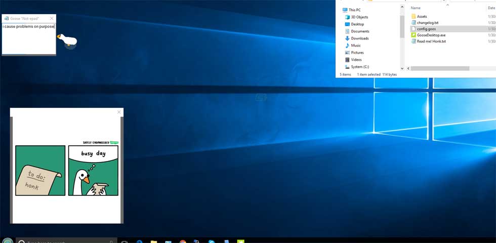 screen capture of Desktop Goose