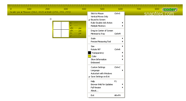 screen capture of Desktop Ruler