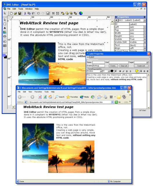 screen capture of Dynamic HTML Editor (Free)