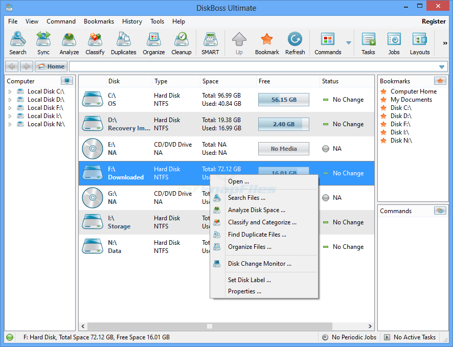 screen capture of DiskBoss Ultimate