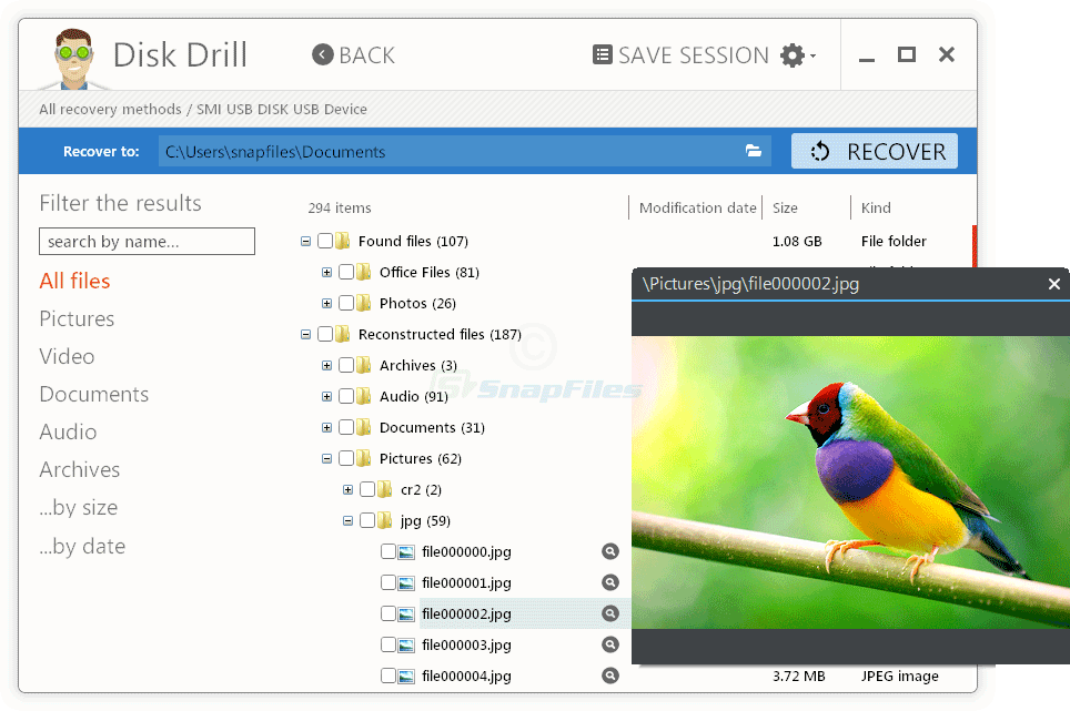 screenshot of Disk Drill