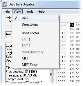 screenshot of Disk Investigator