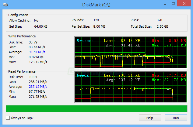 screen capture of DiskMark