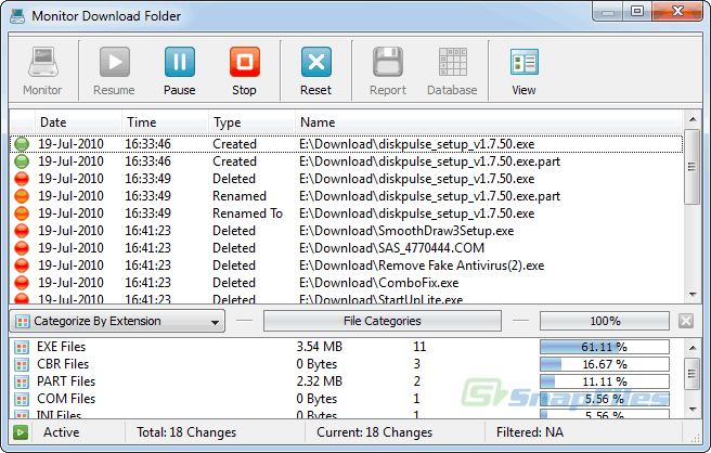 screenshot of DiskPulse Server