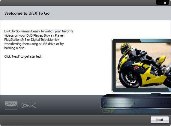 screenshot of DivX for Windows