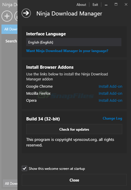 screenshot of Ninja Download Manager