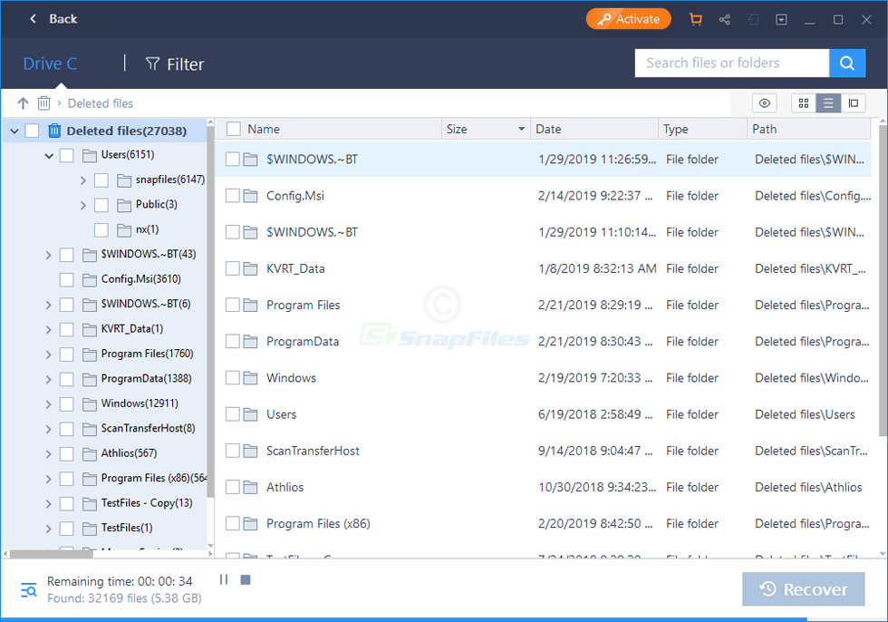 screenshot of EaseUS Data Recovery Wizard Pro