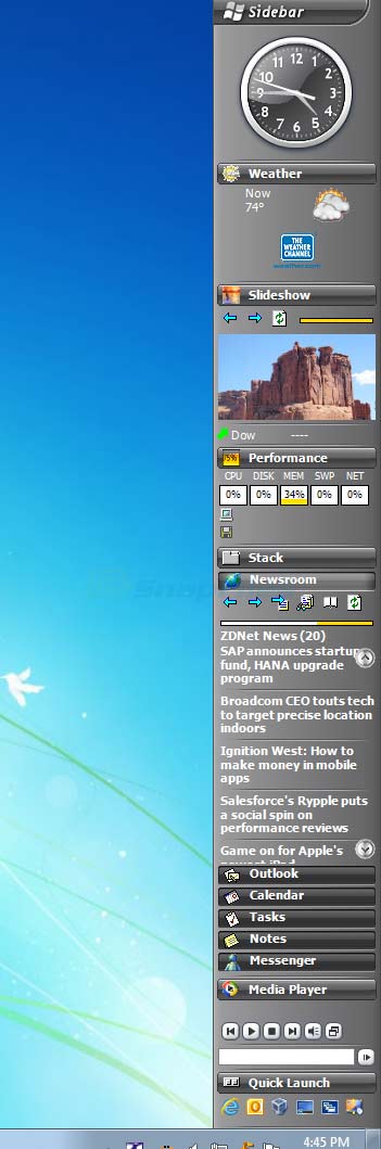 screen capture of Desktop Sidebar