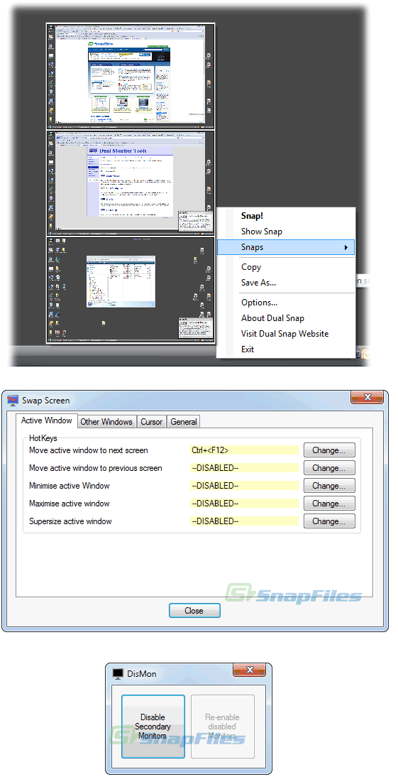 screenshot of Dual Monitor Tools