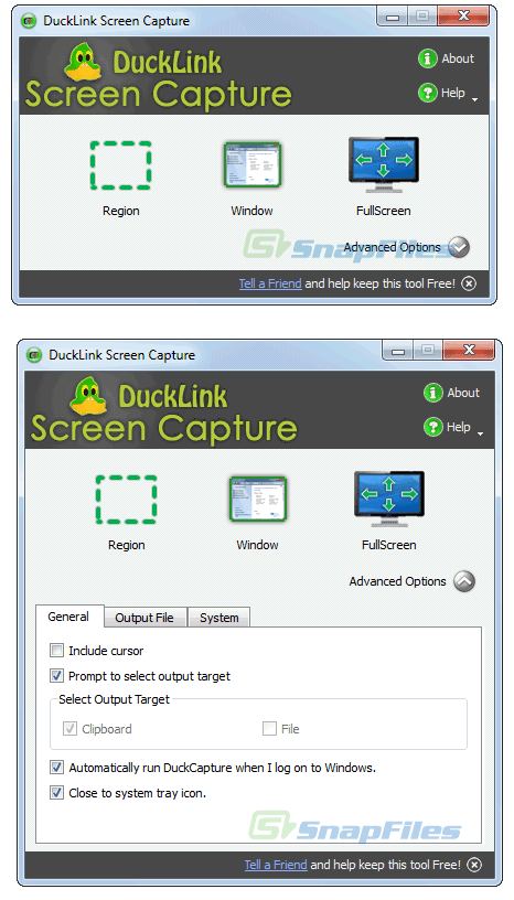 screen capture of DuckCapture