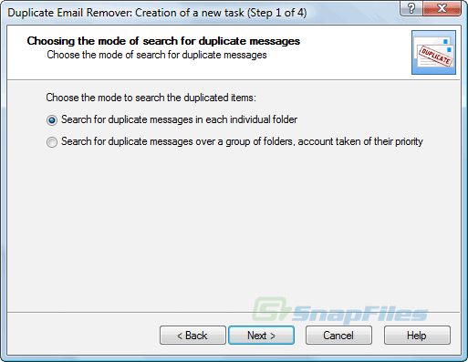 screen capture of Duplicate Email Remover
