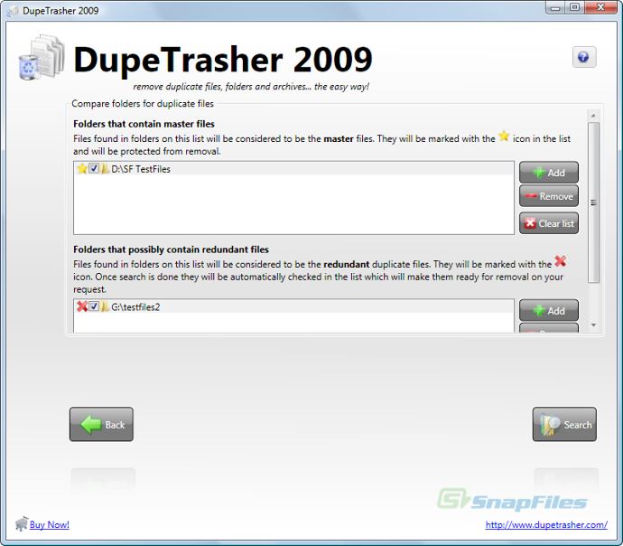 screenshot of DupeTrasher