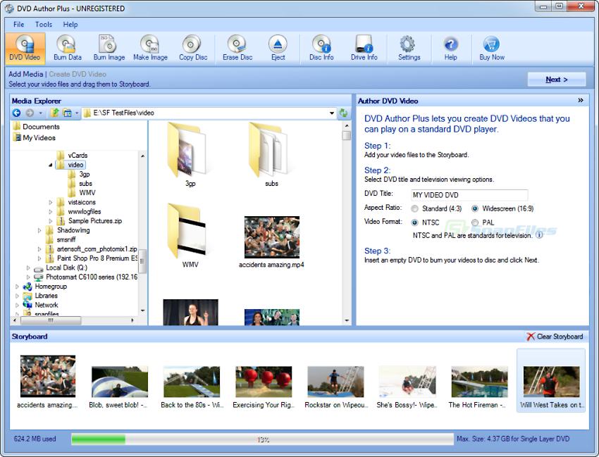 screen capture of DVD Author Plus