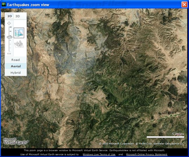 screenshot of EarthquakeView