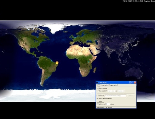 screen capture of EarthWatcher